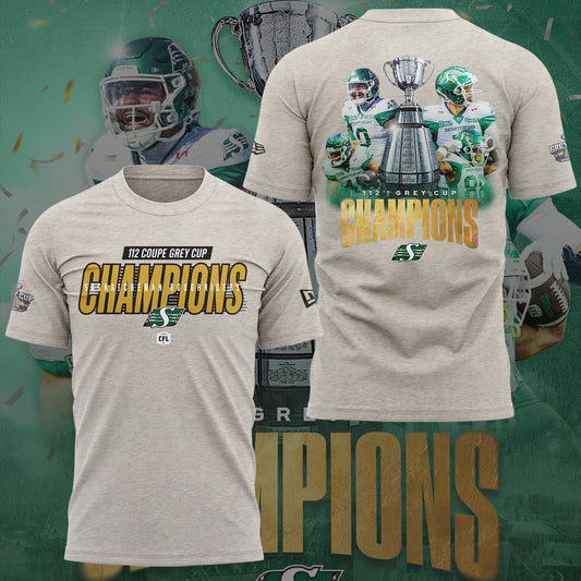 Limited Edition Roughriders 2025 Grey Cup Champions Shirt-KC11172517