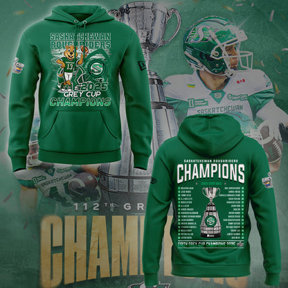 Limited Edition Roughriders 2025 Grey Cup Champions Hoodie-KC11172528