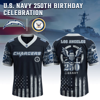 Los Angeles Chargers x U.S. NAVY 250TH Birthday Special Edition Jersey - Tycheco