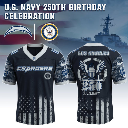 Los Angeles Chargers x U.S. NAVY 250TH Birthday Special Edition Jersey - Tycheco