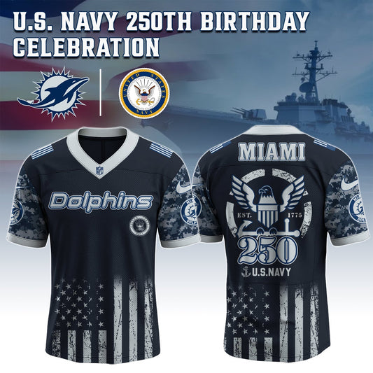 Miami Dolphins x U.S. NAVY 250TH Birthday Special Edition Jersey - Tycheco