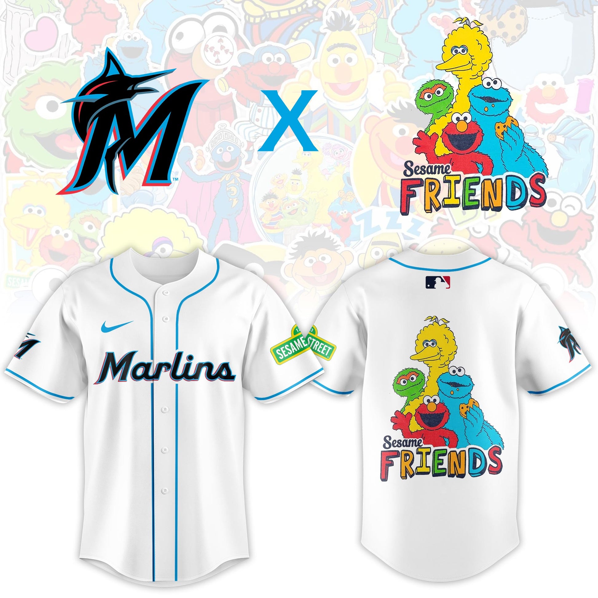 .Miami Marlins 2025 Sesame Street Night Limited Jersey