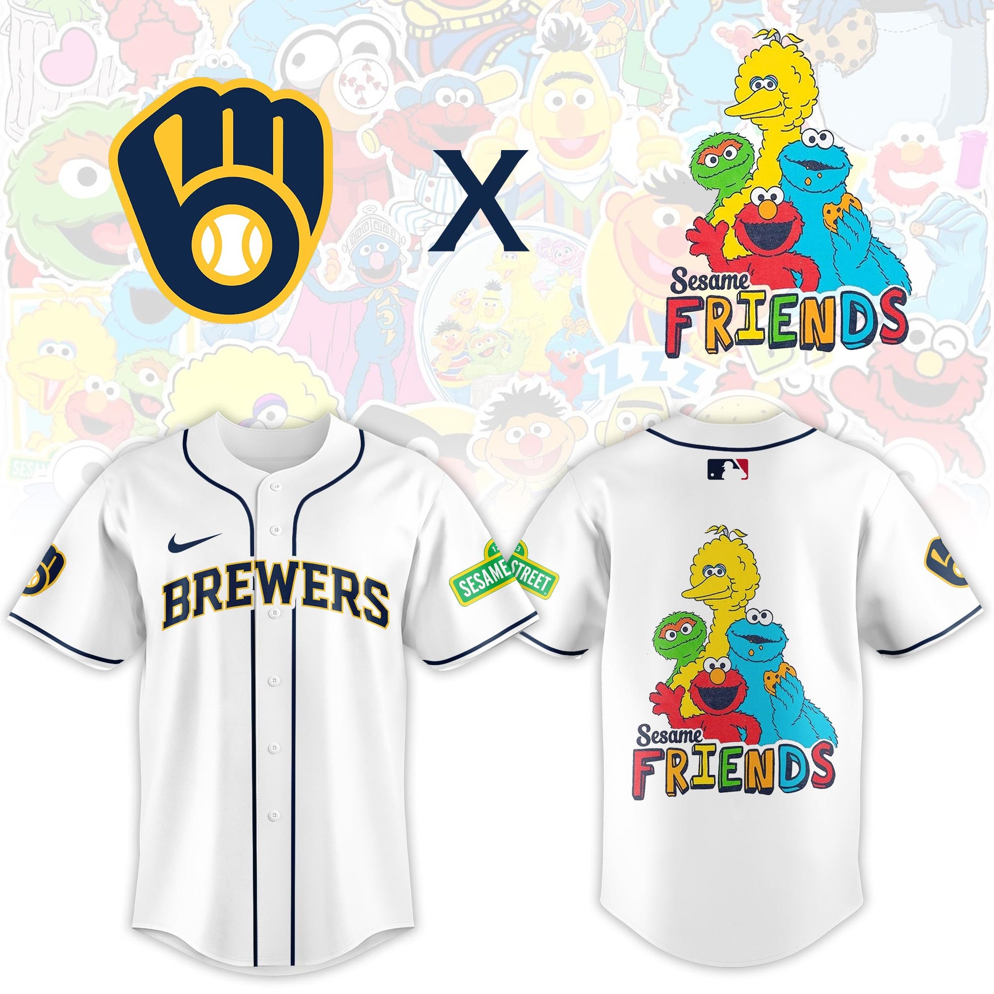 ...Milwaukee Brewers 2025 Sesame Street Night Limited Jersey