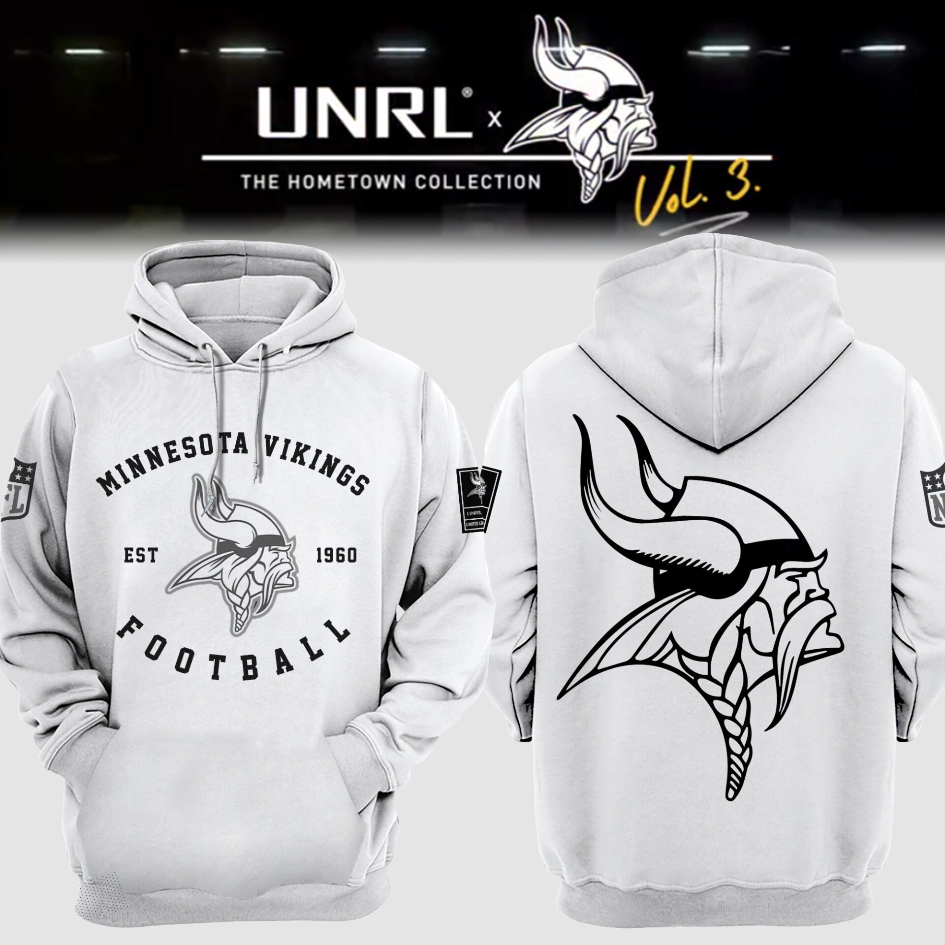 Minnesota Vikings NFL 2024 Limited Edition “Winter Warrior” Nike  UNRL Vol 3 Hoodie
