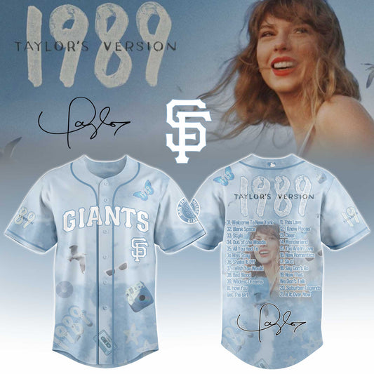 SF 1989 Sky Blue Baseball Jersey