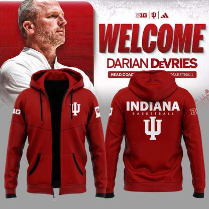 Limited Edition Coach Darian DeVries Indiana Men's Basketball Zip Hoodie-ND03222522