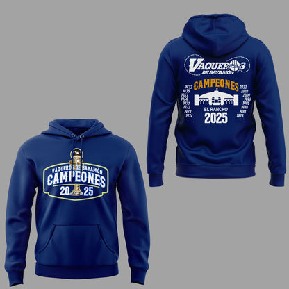 Vaqueros de Bayamon Champions Baloncesto Superior Nacional 2025 Hoodie