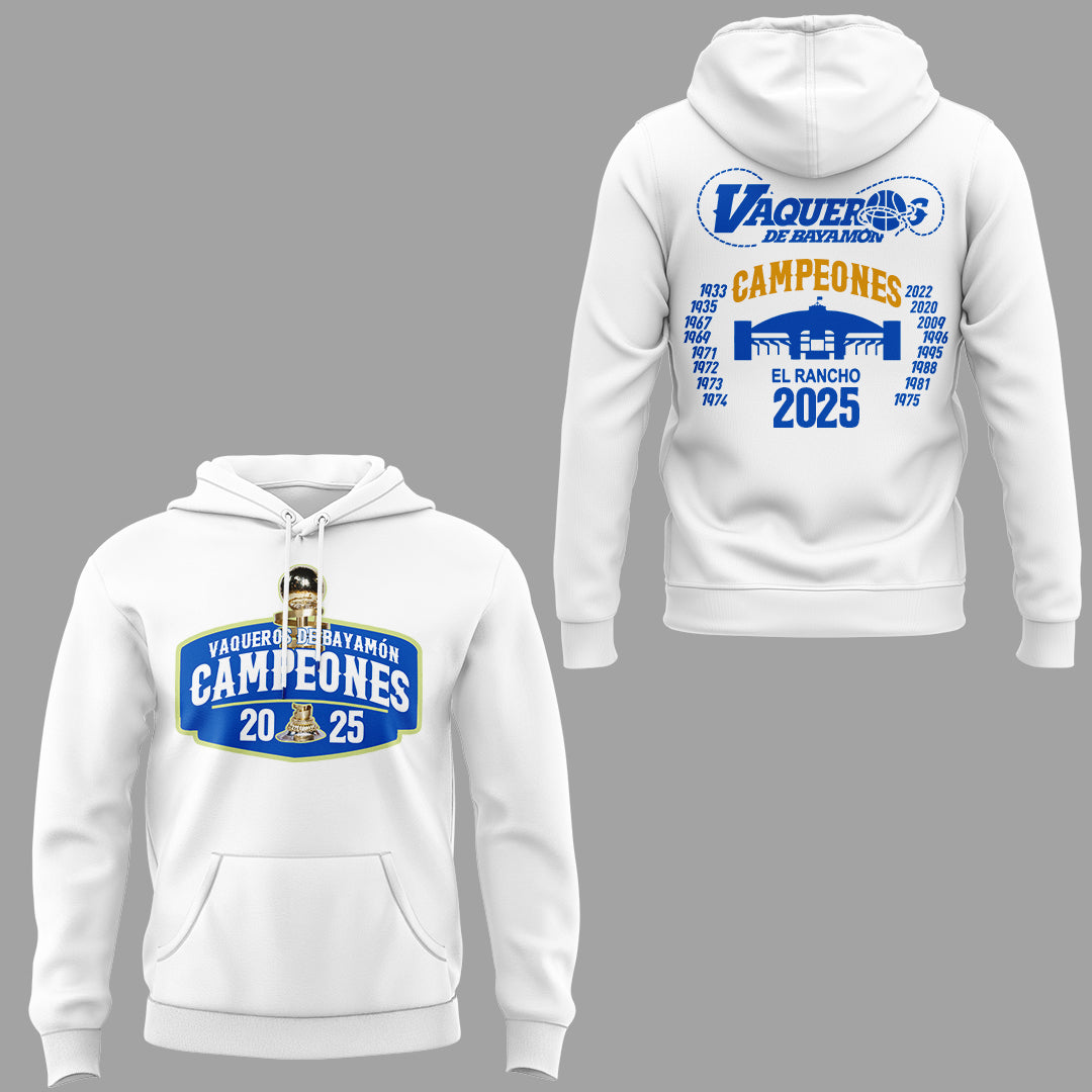 Vaqueros de Bayamon Champions Baloncesto Superior Nacional 2025 Hoodie