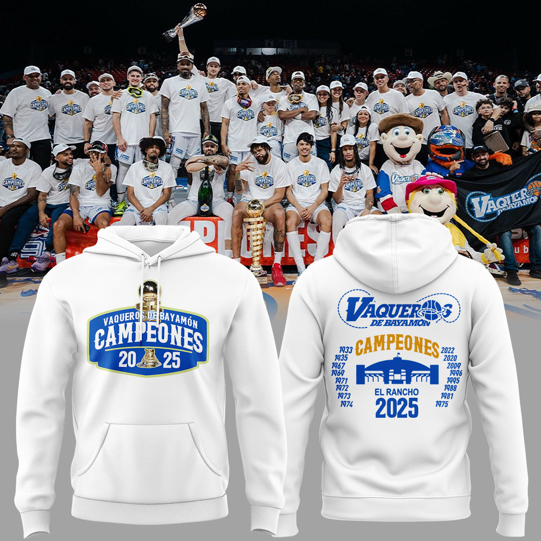 Vaqueros de Bayamon Champions Baloncesto Superior Nacional 2025 Hoodie
