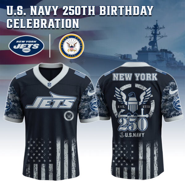 New York Jets x U.S. NAVY 250TH Birthday Special Edition Jersey - Tycheco