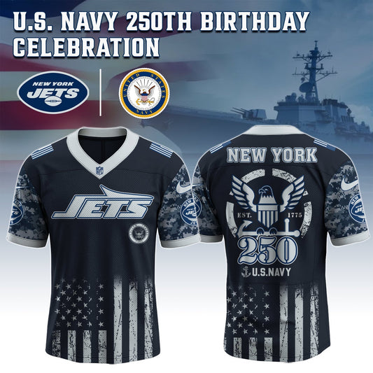 New York Jets x U.S. NAVY 250TH Birthday Special Edition Jersey - Tycheco