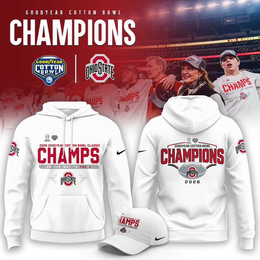 Ohio State Buckeyes 2026 Goodyear Cotton Bowl Champions Limited Hoodie v2