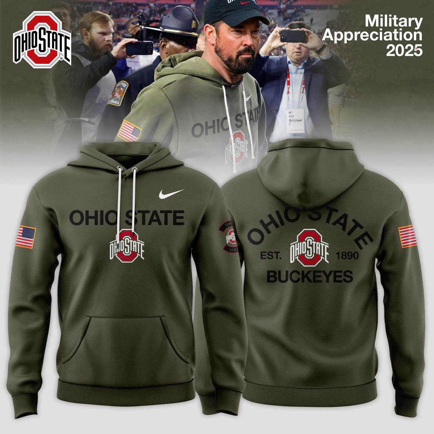 Ohio State Buckeyes 2025 Military Appreciation Limited Edition Hoodie
