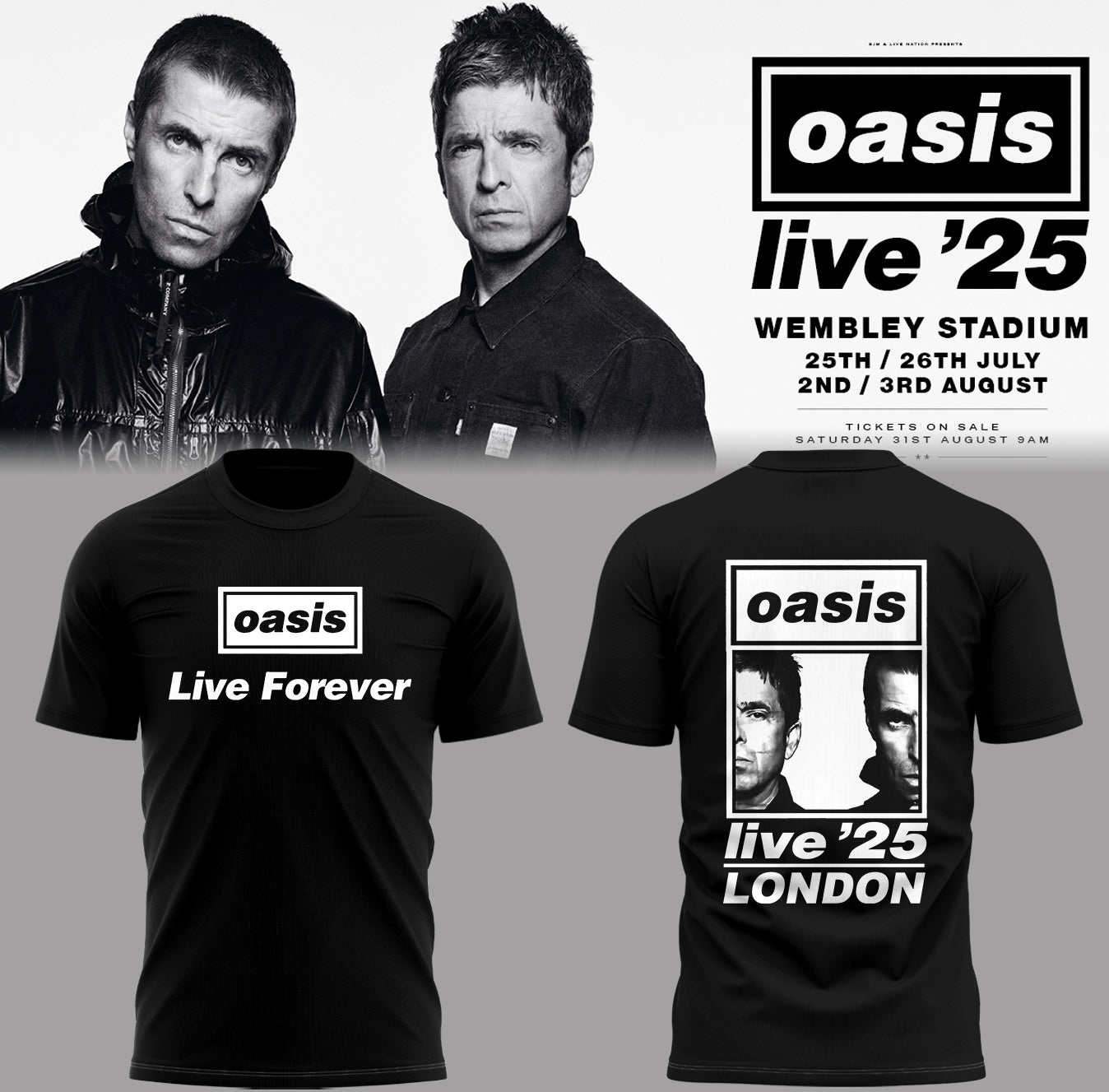 Limited Oasis live 25 At London Edition T-Shirt