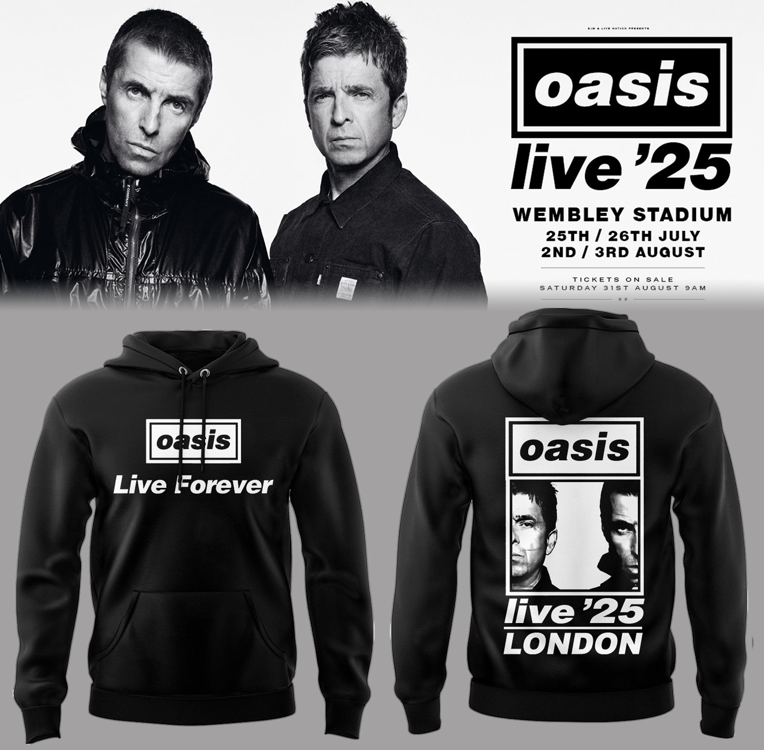 Limited Oasis live 25 At London Edition Hoodie
