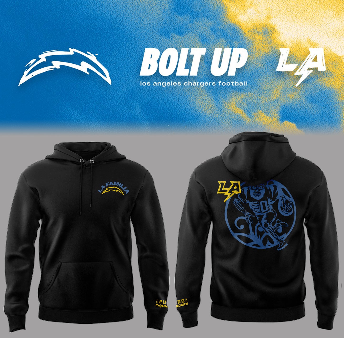Limited Edition Chargers Bolt Up Hoodie-PA073125012