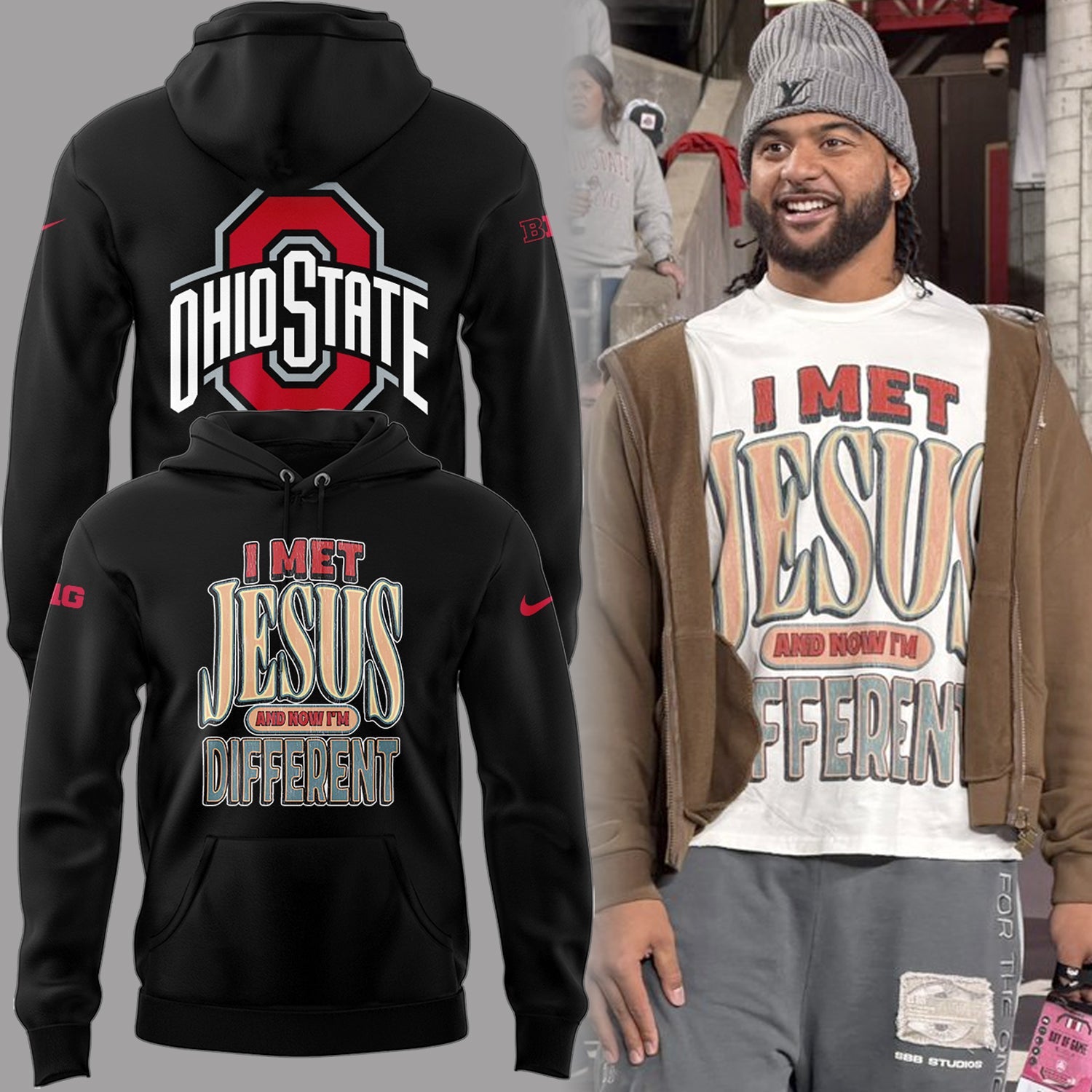 Back at Ohio State, J.T. Tuimoloau makes a statement in the ‘I MET JESUS AND NOW I’M DIFFERENT’ Hoodie