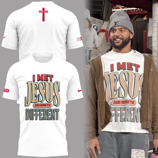 Back at Ohio State, J.T. Tuimoloau makes a statement in the ‘I MET JESUS AND NOW I’M DIFFERENT’ T-Shirt