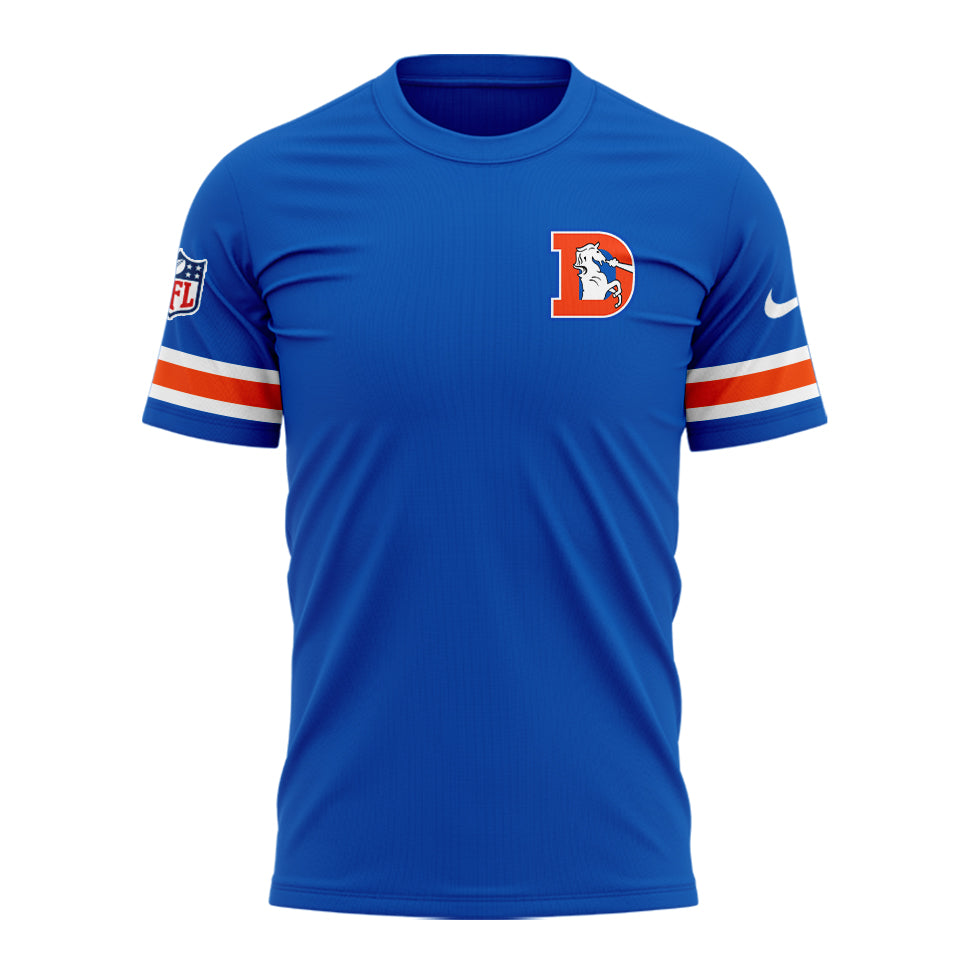 Denver Broncos NFL 2024 Throwback 1977 - Navy Limited T-Shirt-PU080524300