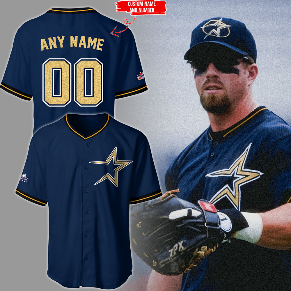 Astros Throwback 1999 Majestic Navy Limited Custom Jersey-PU08162400