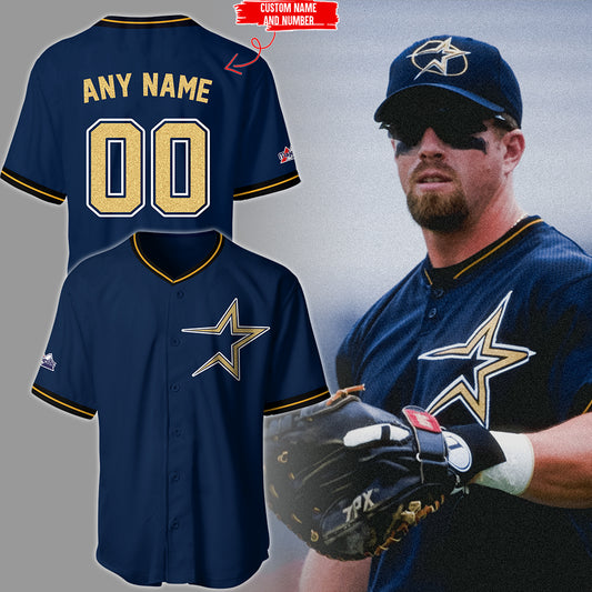 Astros Throwback 1999 Majestic Navy Limited Custom Jersey-PU08162400