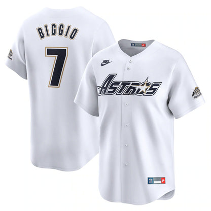 Astros Craig Biggio Nike White Throwback Cooperstown Collection Limited Jersey-PU08162401