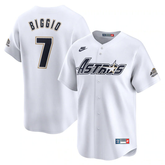 Astros Craig Biggio Nike White Throwback Cooperstown Collection Limited Jersey-PU08162401