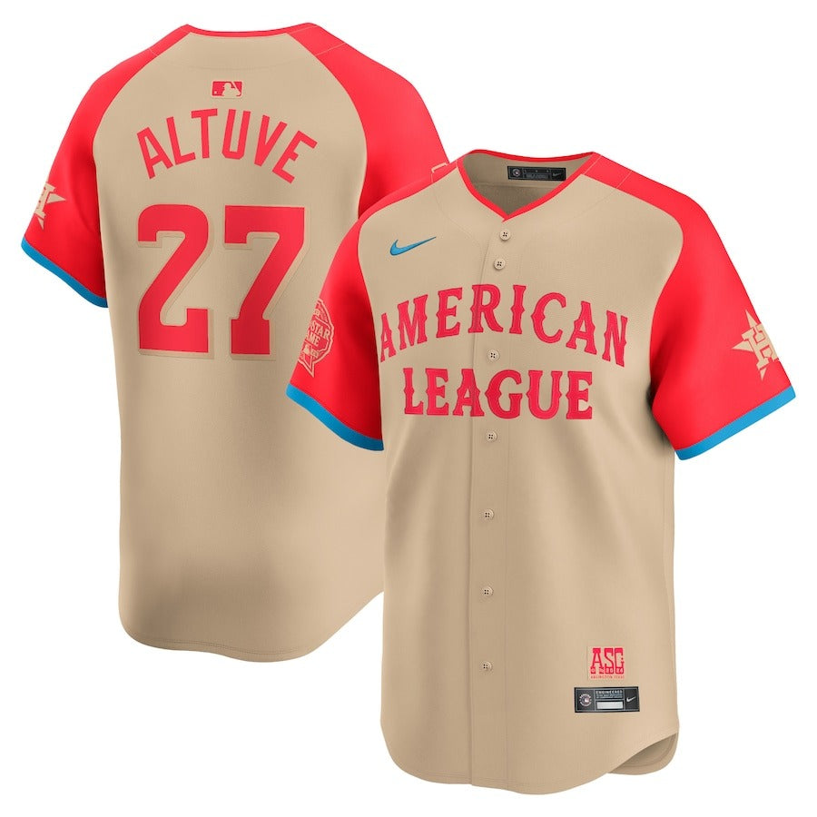 American League Jose Altuve Nike Cream 2024 All-Star Game Limited Player Jersey-PU08162403