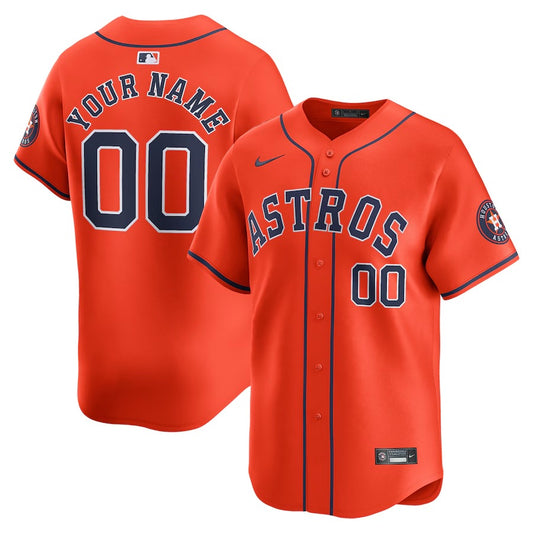 Astros Nike Orange Alternate Limited Custom Jersey-PU08162406
