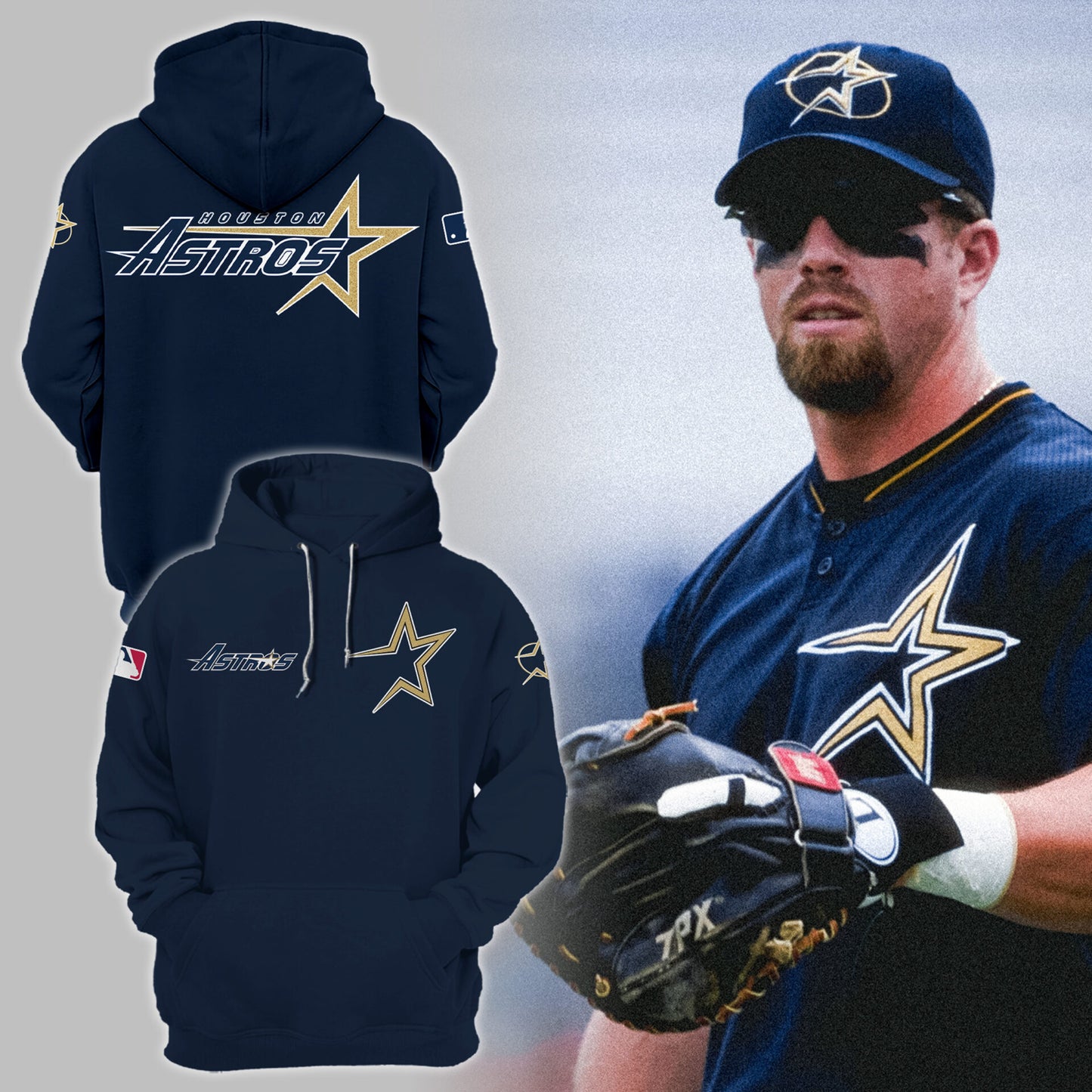 Astros Throwback 1999 Majestic Navy Limited Custom Hoodie-PU08162411