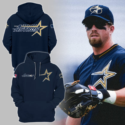 Astros Throwback 1999 Majestic Navy Limited Custom Hoodie-PU08162411