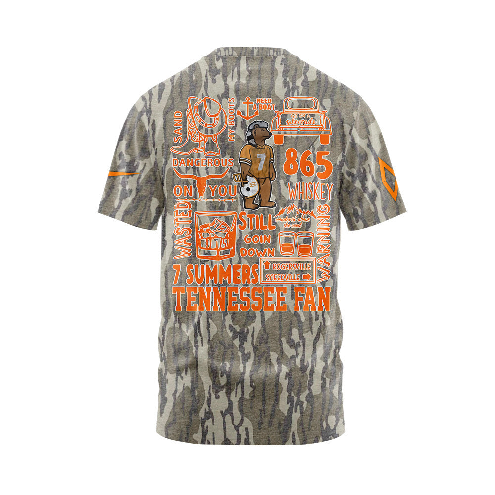 Limited Edition Tennessee x Morgan Wallen Camo Knoxville Mossy Oak Vintage T-Shirt-PU092724502