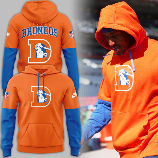 Denver Broncos NFL 2024 Nike Limited Throwback To 77 Orange Hoodie