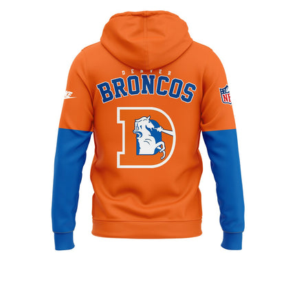 Denver Broncos NFL 2024 Nike Limited Throwback To 77 Orange Zip Hoodie