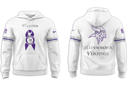 Minnesota Vikings NFL Nike Limited Intercept Cancer 2024 White Hoodie-PU101524371