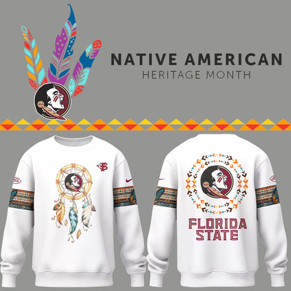 Limited Native American Heritage White Sweatshirt-PU1128241054