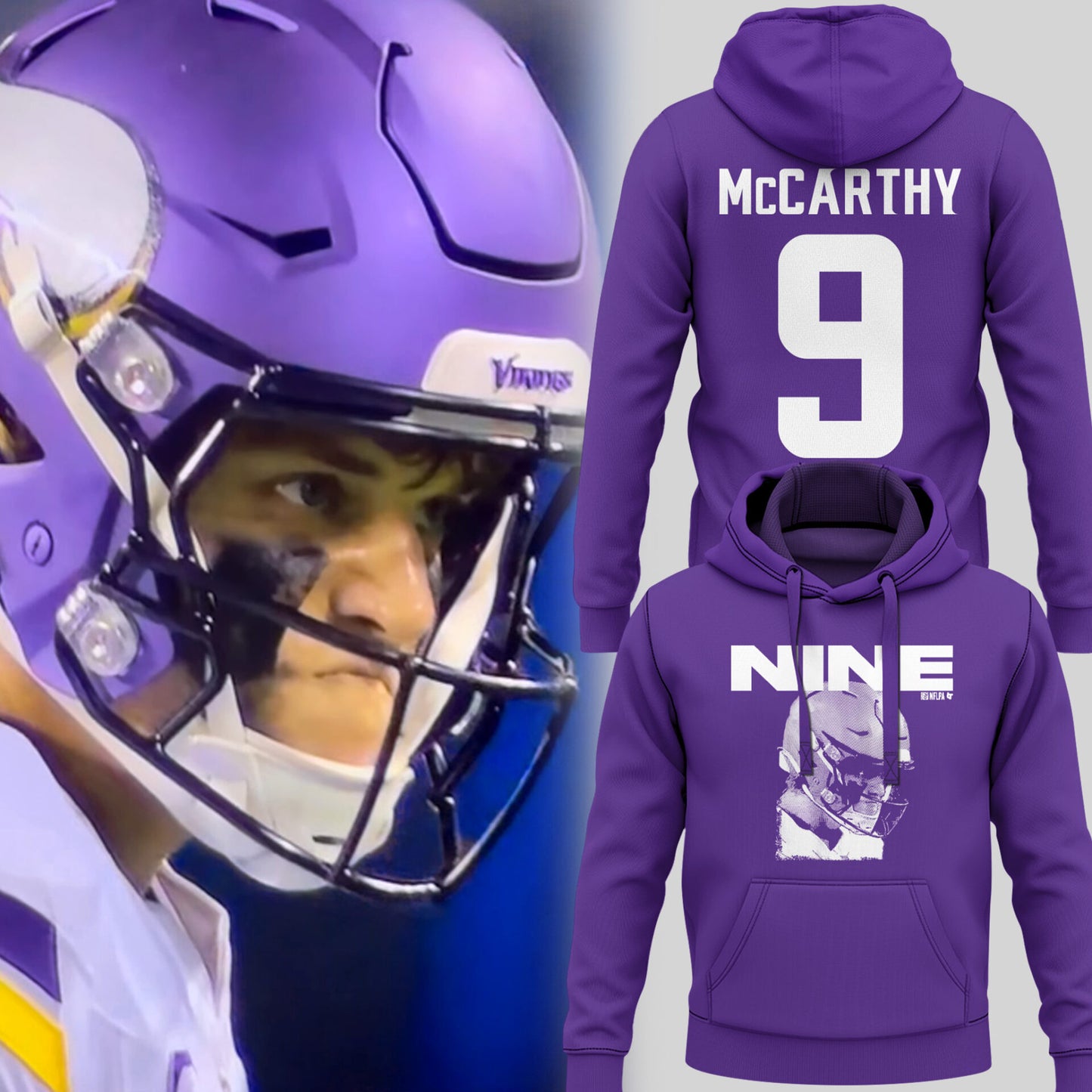 Limited Edition J.J. McCarthy: Nine Purple Hoodie