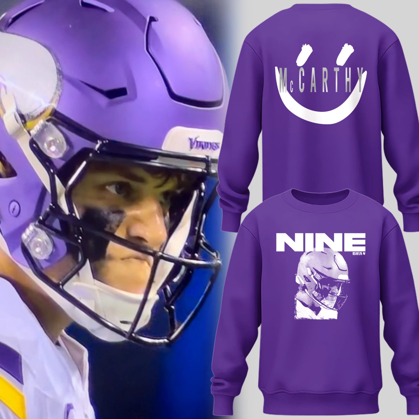 Limited Edition J.J. McCarthy: Nine Purple Sweatshirt