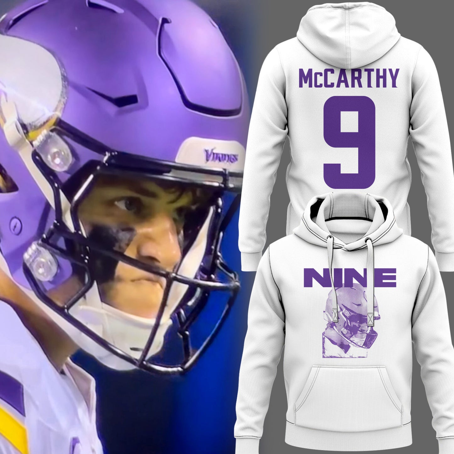 Limited Edition J.J. McCarthy: Nine Purple Hoodie