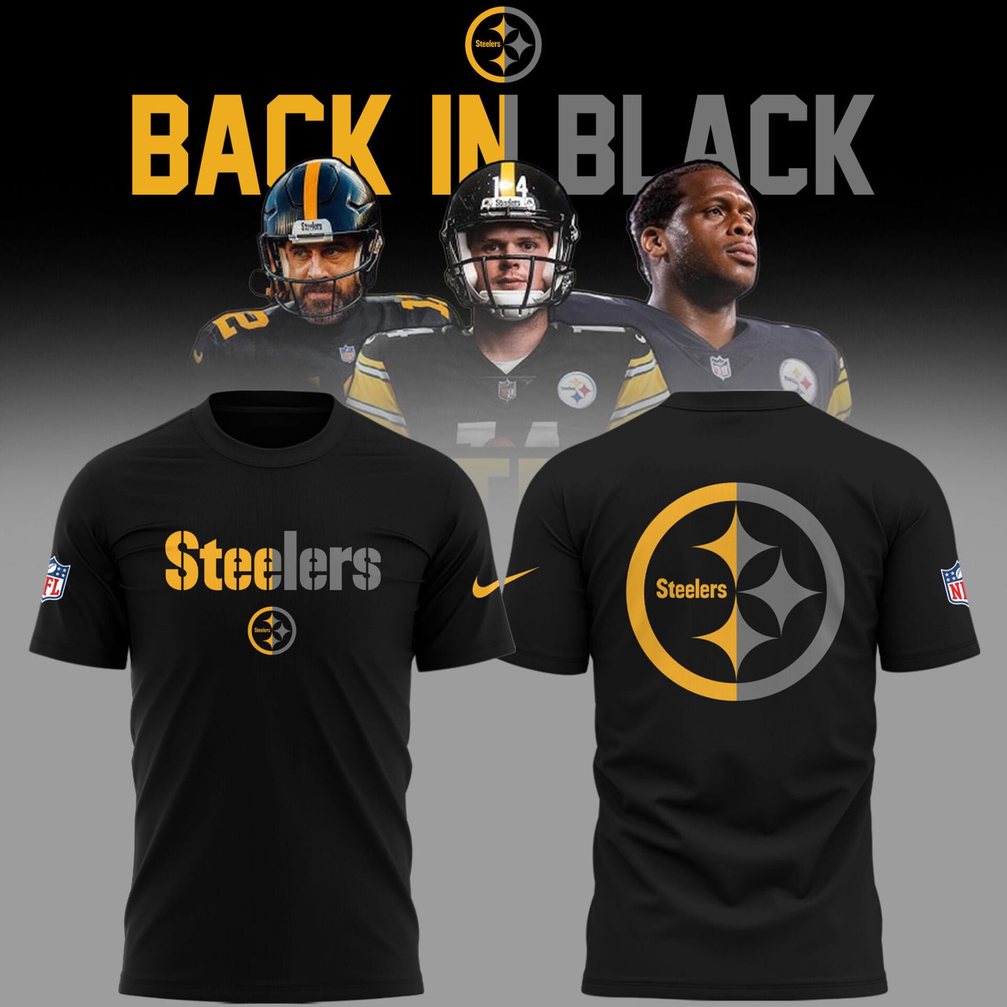 Limited Edition STEELER 🏈 Back In Black TShirt