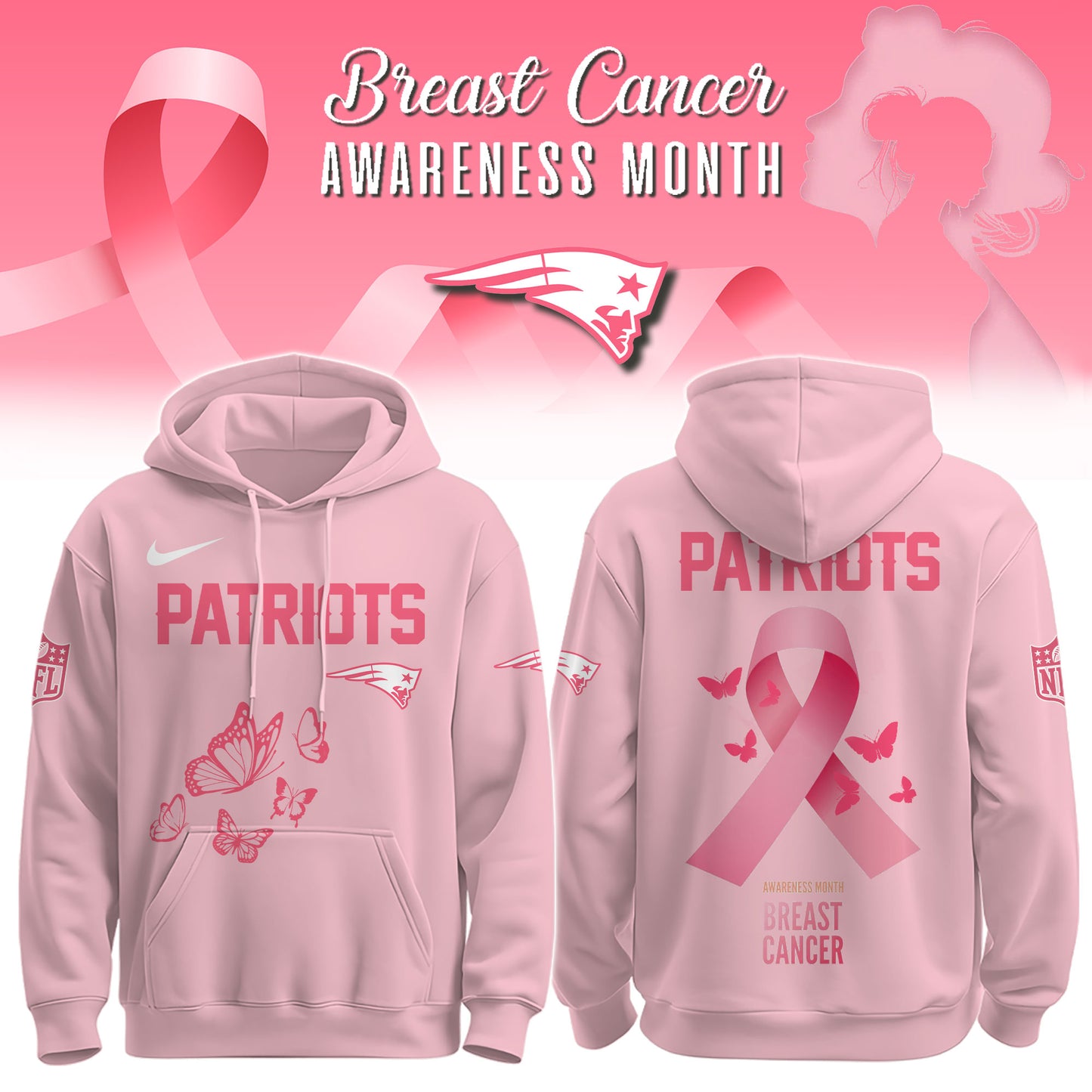 Patriots Breast Cancer Awareness Edition Hoodie