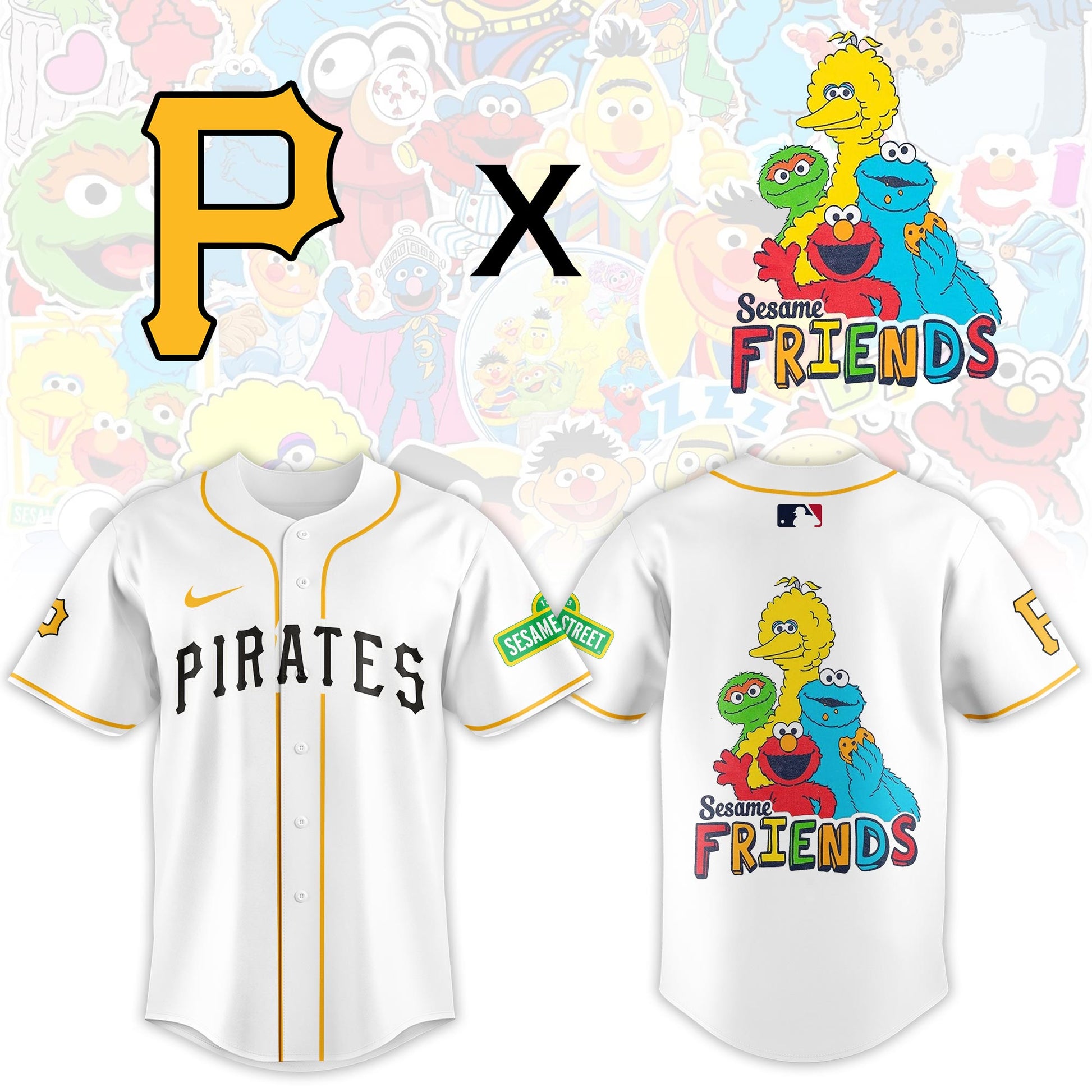 ..Pittsburgh Pirates 2025 Sesame Street Night Limited Jersey