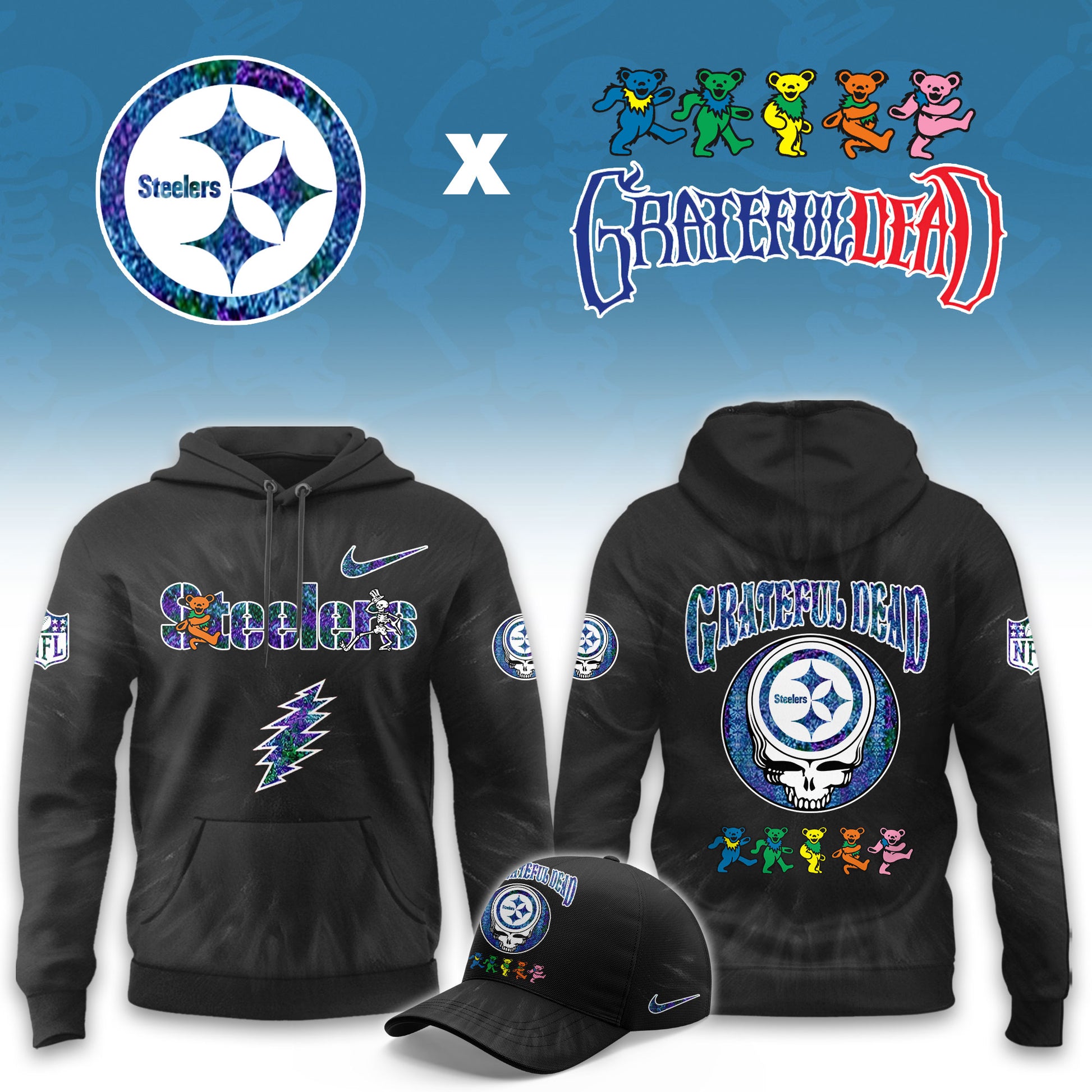 __Pittsburgh Steelers Grateful Dead Limited Hoodie