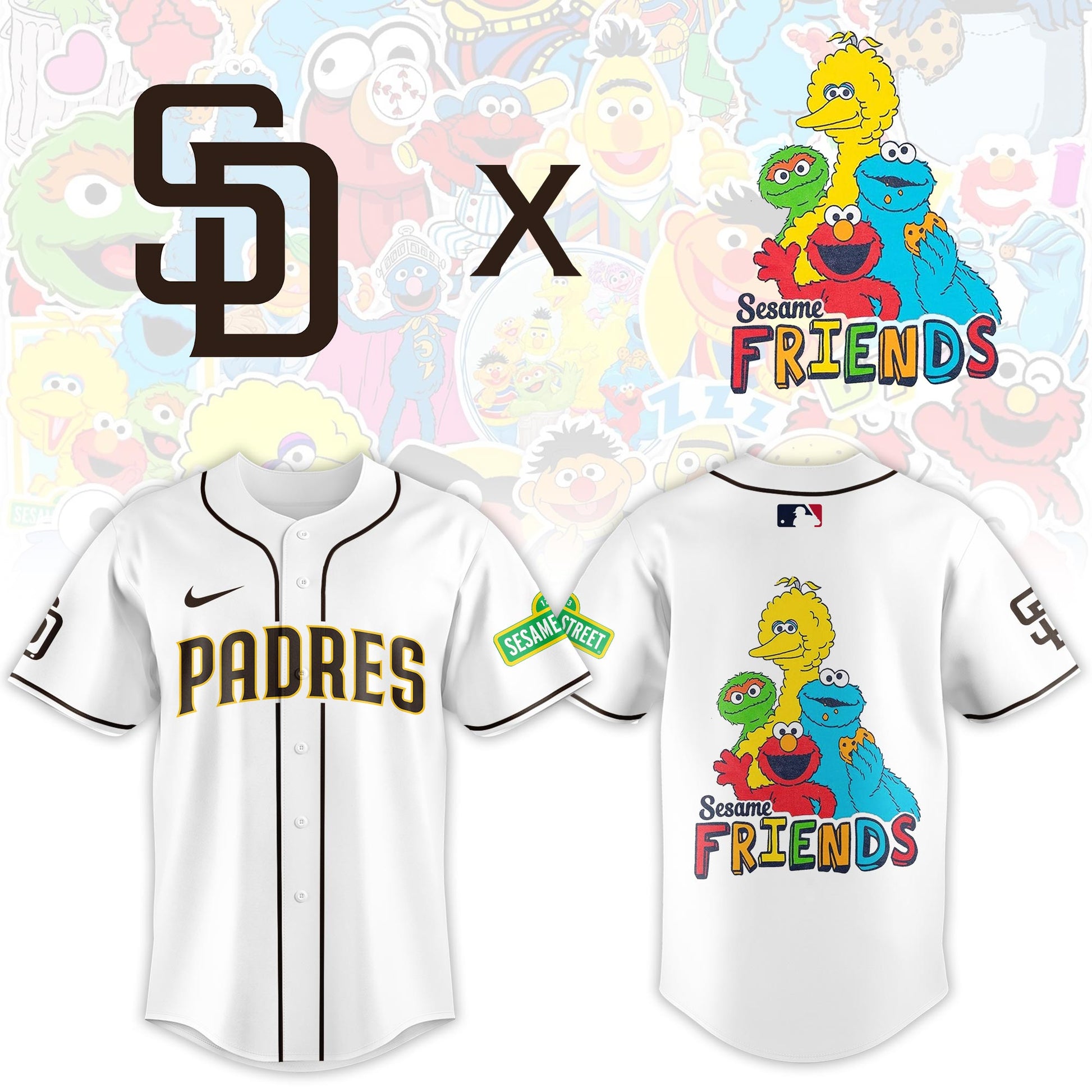 .San Diego Padres 2025 Sesame Street Night Limited Jersey
