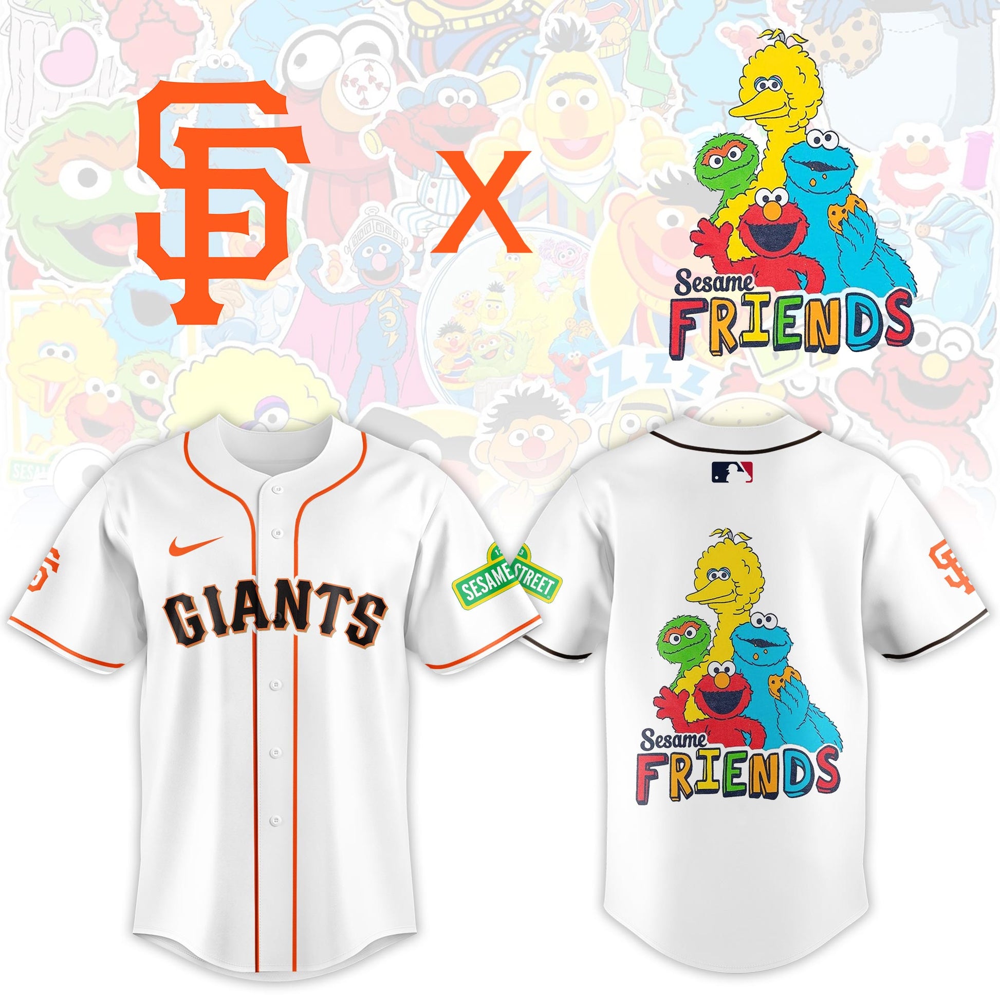 .San Francisco Giants 2025 Sesame Street Night Limited Jersey