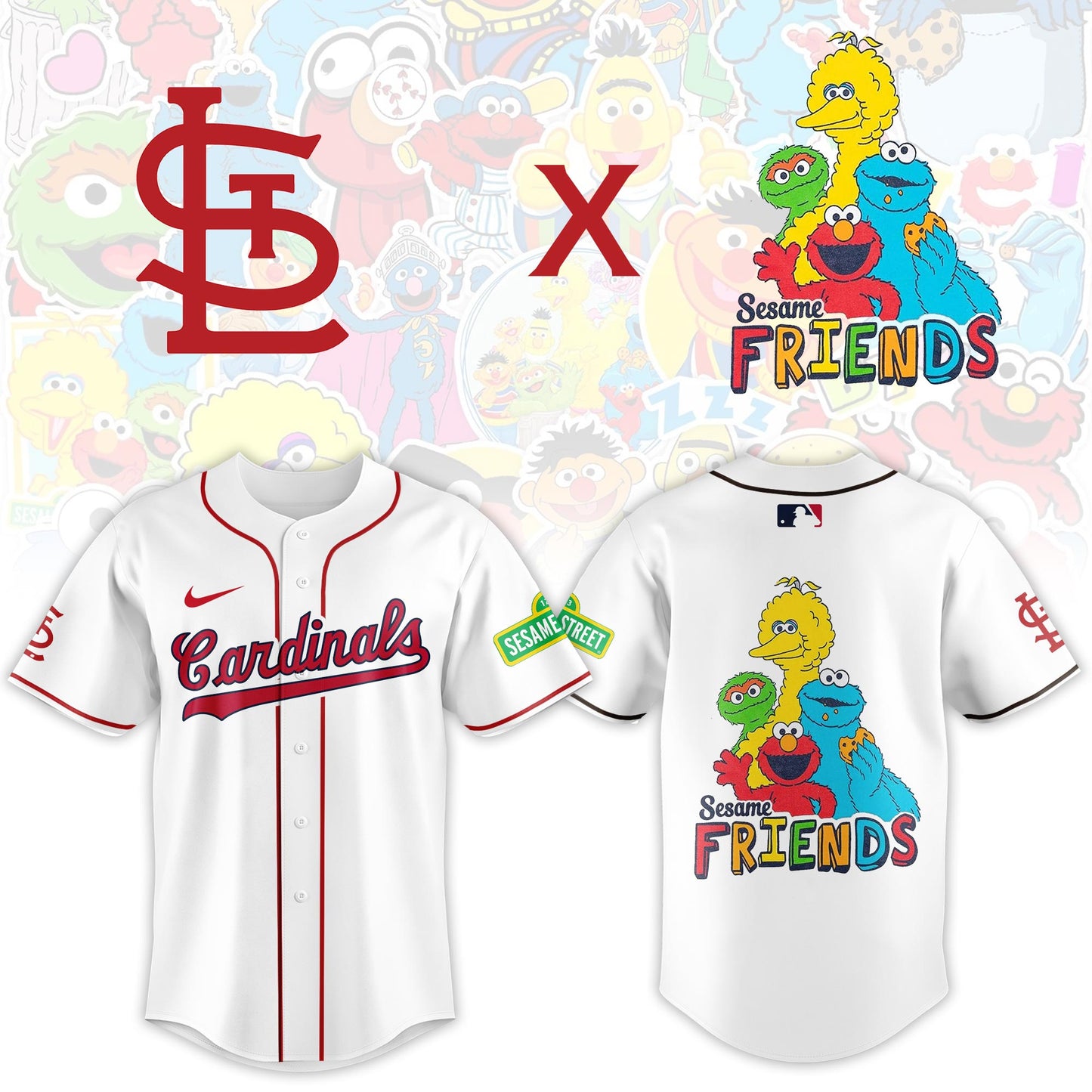 .St.Louis Cardinals 2025 Sesame Street Night Limited Jersey