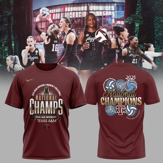 2025 National Champions – Texas A&M Women’s Volleyball Tee