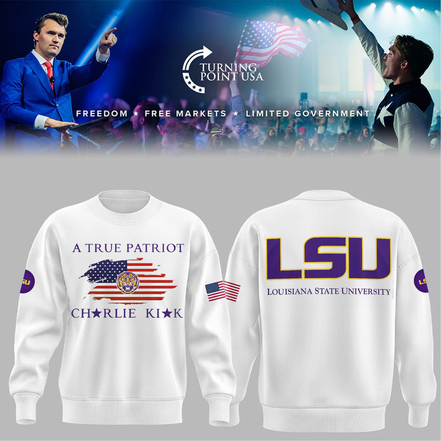 Limited Edition Louisiana State University x Turning Point USA Sweatshirt