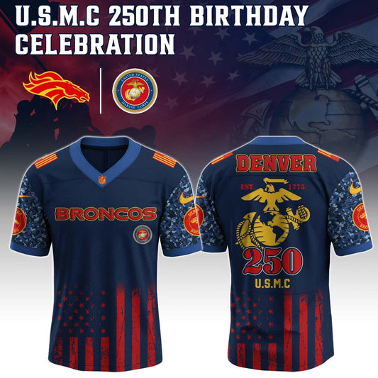 Denver Broncos x U.S.M.C 250TH Birthday Special Edition Jersey - Tycheco