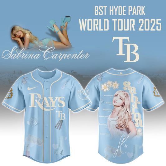 T B Rays x Sabrina Carpenter "Short n’ Sweet Tour" Jersey Editions Limited +Selling Out Fast